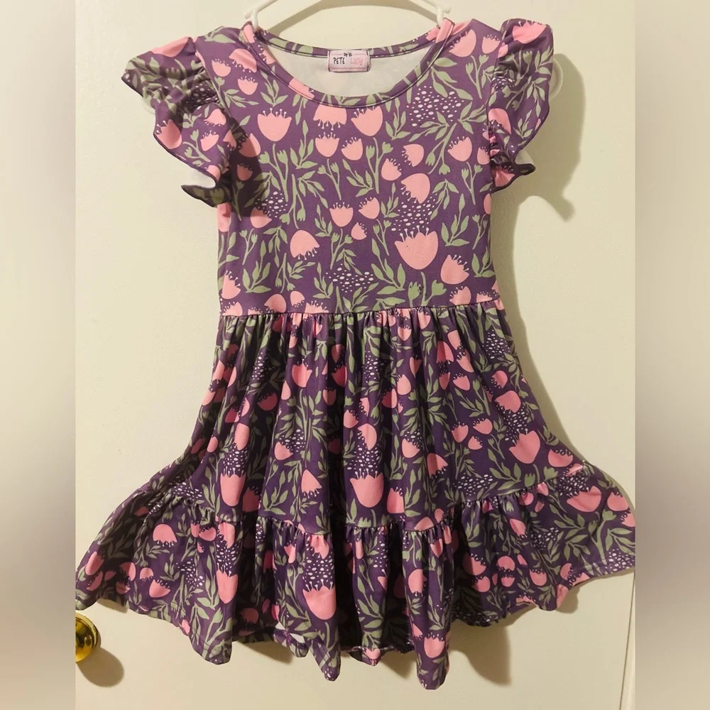 Pete + Lucy Top Floral Purple Dress.Size 6.